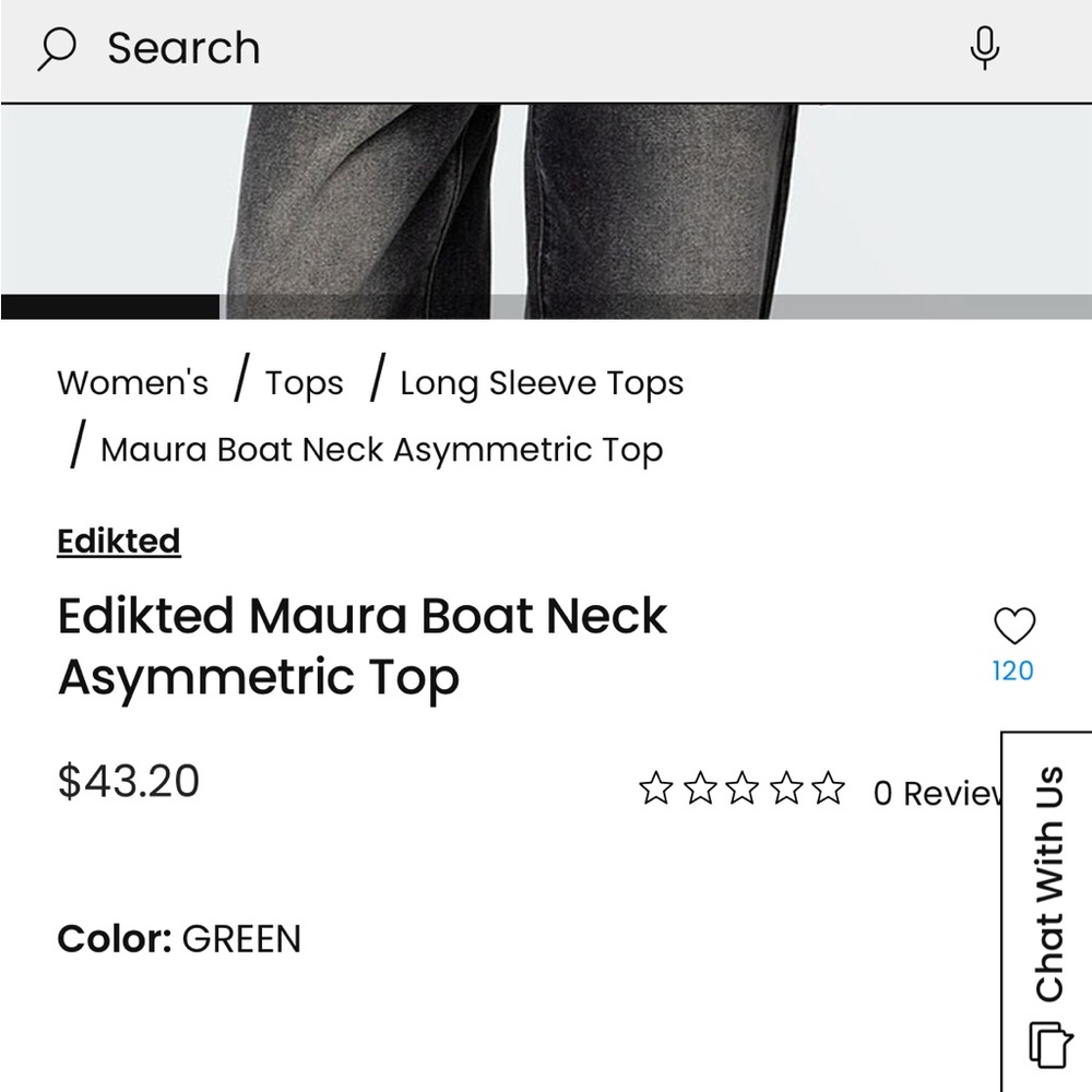 Asymmetrical Olive Green Women's Top - Picture 2 of 3